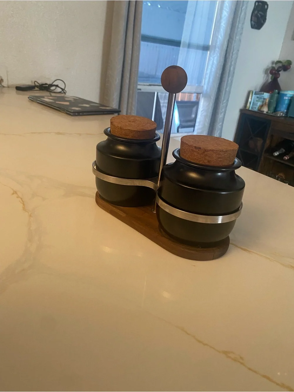 IKEA Black Kitchen Canister Set with Cork Lids